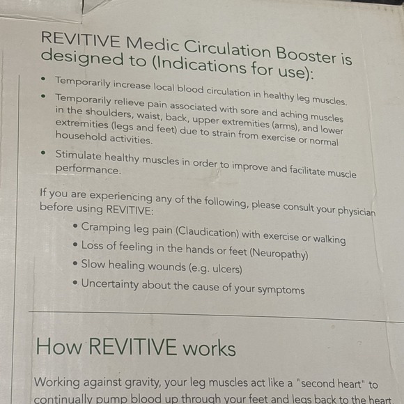 REVITIVE 2469MD CIRCULATION BOOSTER THERAPY FOR LEGS FEET W/ BOX MEDIC GUC TENS - Picture 12 of 12